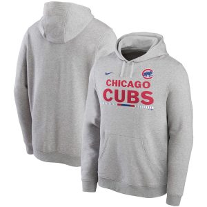 Exceptional Chicago Cubs Nike Color Bar Club Pullover Hoodie Gray