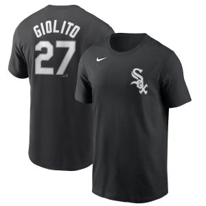 Exceptional Chicago White Sox #27 Lucas Giolito Nike Name & Number T Shirt Black Be among the first buyers Order now to enjoy top notch quality