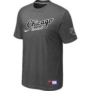 Exceptional Chicago White Sox Nike Away Practice MLB T Shirt Crow Grey