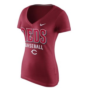 Exceptional Cincinnati Reds Nike Women's New Practice V Neck T Shirt Red