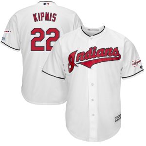 Exceptional Cleveland Guardians #22 Jason Kipnis Majestic Home 2019 All Star Game Patch Cool Base Player Jersey White