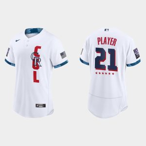 Exceptional Colorado Rockies Custom 2021 MLB All Star Game Authentic White Jersey