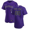 Exceptional Colorado Rockies Custom Men's Nike Purple Alternate 2020 Authentic Player MLB Jersey