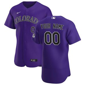 Exceptional Colorado Rockies Custom Men's Nike Purple Alternate 2020 Authentic Player MLB Jersey