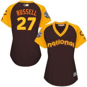 Exceptional Cubs #27 Addison Russell Brown 2016 All Star National League Women's Stitched MLB Jersey Sports fans this is your chance Order soon to be part of the action