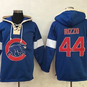 Exceptional Cubs #44 Anthony Rizzo Blue Pullover MLB Hoodie