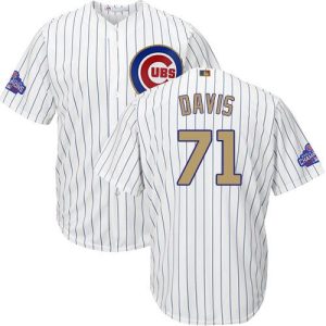 Exceptional Cubs #71 Wade Davis White(Blue Strip) 2017 Gold Program Cool Base Stitched Youth MLB Jersey Sports fans this is your chance Order soon to be part of the action