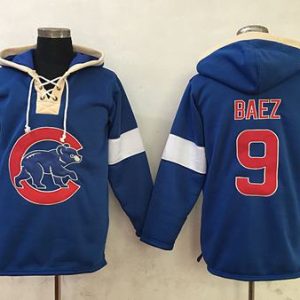 Exceptional Cubs #9 Javier Baez Blue Pullover MLB Hoodie