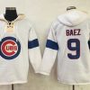 Exceptional Cubs #9 Javier Baez White Pullover MLB Hoodie