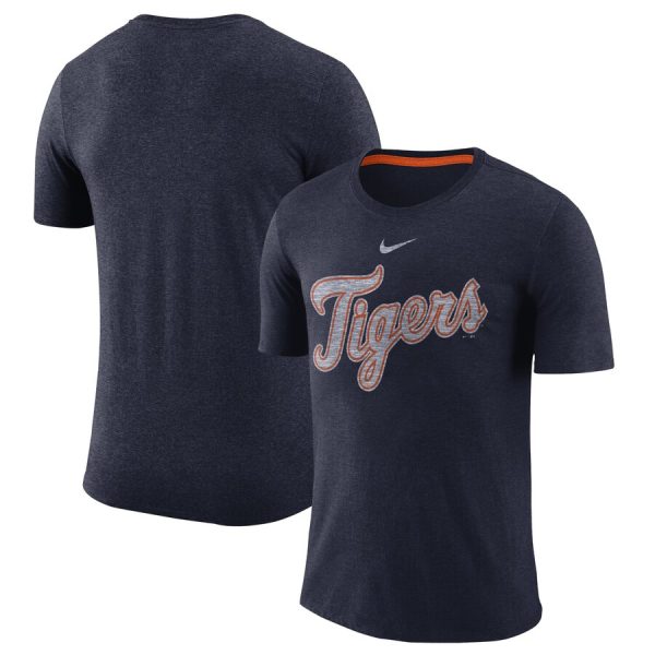 Exceptional Detroit Tigers Nike Wordmark Tri Blend T Shirt Navy