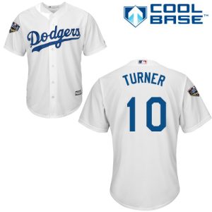 Exceptional Dodgers #10 Justin Turner White Cool Base 2018 World Series Stitched Youth MLB Jersey Collectors this is a must have Add it to your collection by ordering