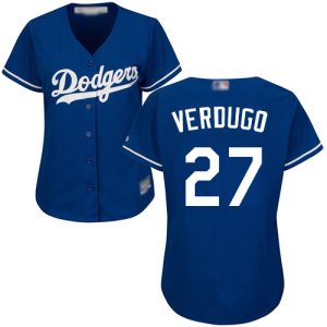 Exceptional Dodgers #27 Alex Verdugo Blue Alternate Women's Stitched MLB Jersey Hurry Exclusive offer Place your order immediately for a great jersey
