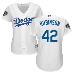 Exceptional Dodgers #42 Jackie Robinson White Home 2018 World Series Women's Stitched MLB Jersey Sports fans this is your chance Order soon to be part of the action