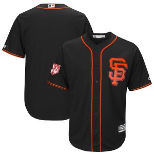 Exceptional Giants Blank Black 2019 Spring Training Cool Base Stitched MLB Jersey