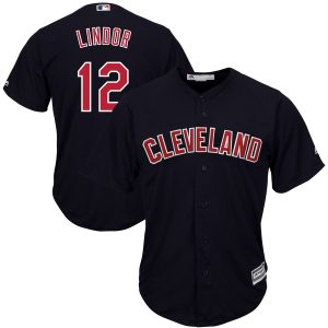 Exceptional Guardians #12 Francisco Lindor Navy Alternate 2019 Cool Base Team Stitched MLB Jersey