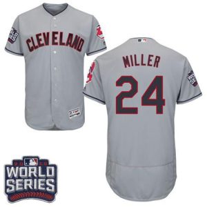 Exceptional Guardians #24 Andrew Miller Grey Flexbase Authentic Collection 2016 World Series Bound Stitched MLB Jersey