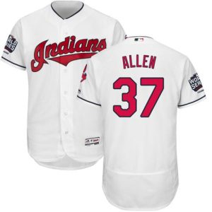 Exceptional Guardians #37 Cody Allen White Flexbase Authentic Collection 2016 World Series Bound Stitched MLB Jersey