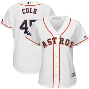 Exceptional Houston Astros #45 Gerrit Cole Majestic Women's 2019 Postseason Official Cool Base Player Jersey White Sports fans this is your chance Order soon to be part of the action