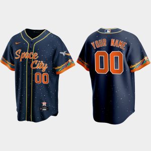 Exceptional Houston Astros Custom Navy Men's Nike 2021 City Connect Replica MLB Jersey