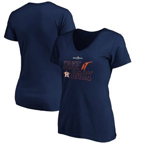 Exceptional Houston Astros Majestic Women's 2019 World Series Bound Authentic Collection V Neck T Shirt Navy