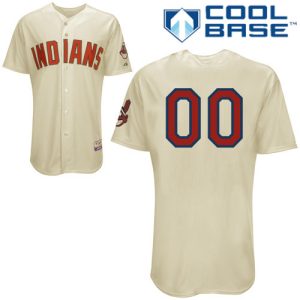 Exceptional Indians Personalized Authentic Cream MLB Jersey (S 3XL)