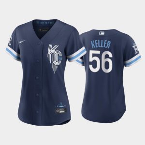 Exceptional Kansas City Royals #56 Brad Keller Women's Replica 2022 City Connect Navy Jersey Be among the first buyers Order now to enjoy top notch quality