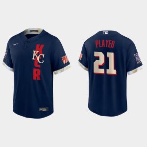 Exceptional Kansas City Royals Custom 2021 MLB All Star Game Fan's Version Navy Jersey