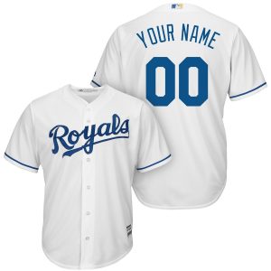 Exceptional Kansas City Royals Majestic Cool Base Custom Jersey White