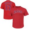 Exceptional Los Angeles Angels #17 Shohei Ohtani Majestic Official Name & Number T Shirt Red