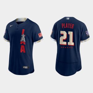 Exceptional Los Angeles Angels Custom 2021 MLB All Star Game Authentic Navy Jersey