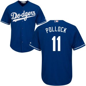 Exceptional Los Angeles Dodgers #11 A.J. Pollock Blue Cool Base Stitched MLB Jersey