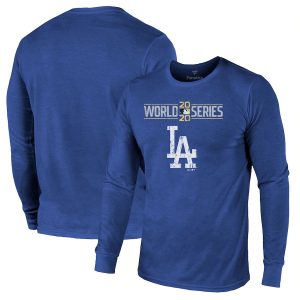 Exceptional Los Angeles Dodgers 2020 World Series Bound Tri Blend Long Sleeve T Shirt Royal Hurry Exclusive offer Place your order immediately for a great jersey