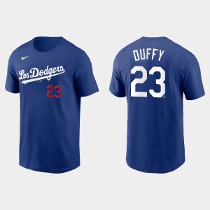 Exceptional Los Angeles Dodgers #23 Danny Duffy Men's Royal 2021 City Connect Name & Number Royal T Shirt Retailers boost your inventory Order now to meet customer demand