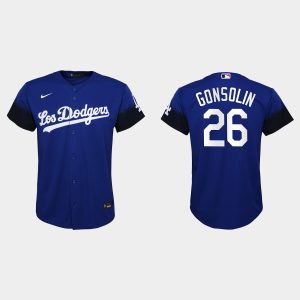 Exceptional Los Angeles Dodgers #26 Tony Gonsolin Nike Youth 2021 City Connect MLB Jersey Royal Limited stock Order now to show your love for your team
