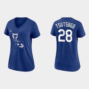Exceptional Los Angeles Dodgers #28 Yoshi Tsutsugo Women's 2021 City Connect Tri Blend Royal T Shirt Act fast Only a few left Secure yours today