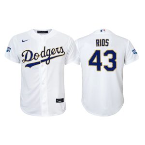 Exceptional Los Angeles Dodgers #43 Edwin Rios Youth Nike 2021 Gold Program World Series Champions MLB Jersey Whtie For a short time available Grab yours quickly to own a team jersey