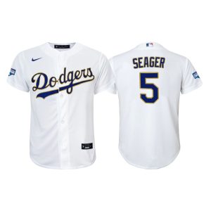 Exceptional Los Angeles Dodgers #5 Corey Seager Youth Nike 2021 Gold Program World Series Champions MLB Jersey Whtie Be among the first buyers Order now to enjoy top notch quality
