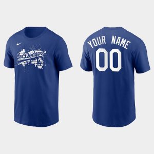 Exceptional Los Angeles Dodgers Custom Men's 2021 City Connect Graphic T Shirt Royal