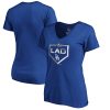 Exceptional Los Angeles Dodgers Majestic Women's 2019 Postseason Dugout Authentic V Neck T Shirt Royal