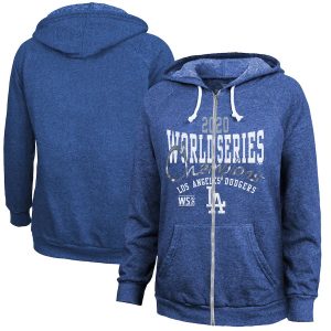 Exceptional Los Angeles Dodgers Women's 2020 World Series Champions Roaring Success Tri Blend Full Zip Hoodie Royal