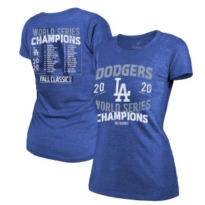 Exceptional Los Angeles Dodgers Women's 2020 World Series Champions Roster T Shirt Royal For a short time available Grab yours quickly to own a team jersey