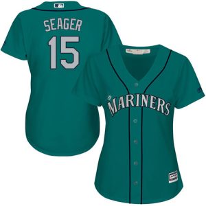 Exceptional Mariners #15 Kyle Seager Green Alternate Women's Stitched MLB Jersey Retailers boost your inventory Order now to meet customer demand