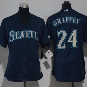 Exceptional Mariners #24 Ken Griffey Navy Blue Alternate Women's Stitched MLB Jersey Retailers boost your inventory Order now to meet customer demand