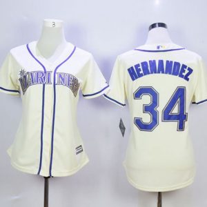 Exceptional Mariners #34 Felix Hernandez Cream Alternate Women's Stitched MLB Jersey Collectors this is a must have Add it to your collection by ordering