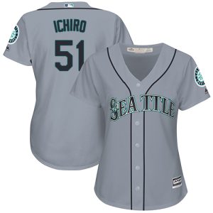 Exceptional Mariners #51 Ichiro Suzuki Grey Road Women's Stitched MLB Jersey With high demand Don't miss out Order now to wear your team colors