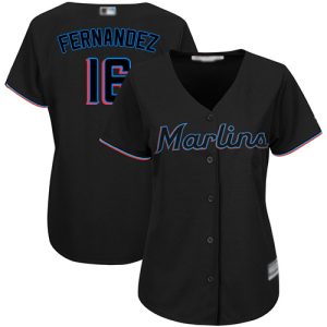 Exceptional Marlins #16 Jose Fernandez Black Women's Alternate Stitched MLB Jersey Collectors this is a must have Add it to your collection by ordering