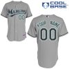 Exceptional Marlins Personalized Authentic Grey MLB Jersey (S 3XL)