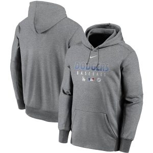 Exceptional Men's Los Angeles Dodgers Nike Charcoal Authentic Collection Therma Performance Pullover Hoodie