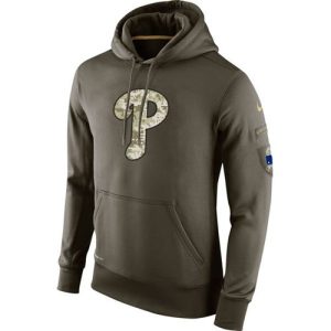 Exceptional Men's Philadelphia Phillies Nike Olive Salute To Service KO Performance Hoodie
