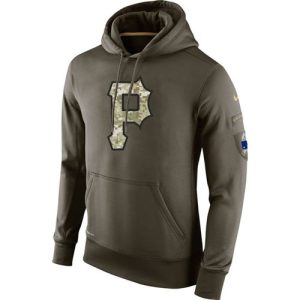 Exceptional Men's Pittsburgh Pirates Nike Olive Salute To Service KO Performance Hoodie